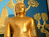 
Pokhara World Peace Pagoda - Statue Of Buddha At Buddhagaya Close Up
